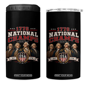 Funny Founding Fathers USA 250th Anniversary 4 in 1 Can Cooler Tumbler 1776 Championship Parody American Flag Vintage Patriotic Humor