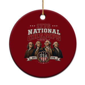 Funny Founding Fathers USA 250th Anniversary Ceramic Ornament 1776 Championship Parody American Flag Vintage Patriotic Humor
