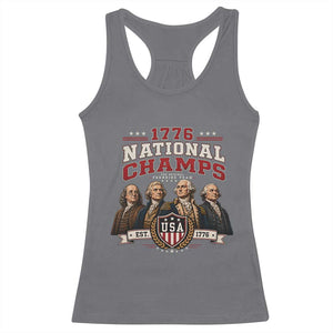 Funny Founding Fathers USA 250th Anniversary Racerback Tank Top 1776 Championship Parody American Flag Vintage Patriotic Humor