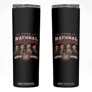 Funny Founding Fathers USA 250th Anniversary Skinny Tumbler 1776 Championship Parody American Flag Vintage Patriotic Humor