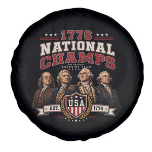 Funny Founding Fathers USA 250th Anniversary Spare Tire Cover 1776 Championship Parody American Flag Vintage Patriotic Humor