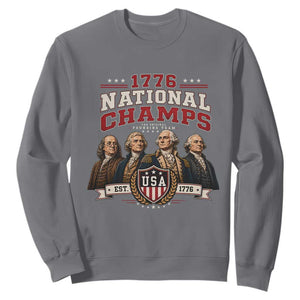 Funny Founding Fathers USA 250th Anniversary Sweatshirt 1776 Championship Parody American Flag Vintage Patriotic Humor