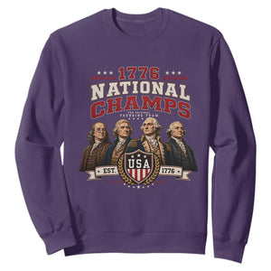 Funny Founding Fathers USA 250th Anniversary Sweatshirt 1776 Championship Parody American Flag Vintage Patriotic Humor