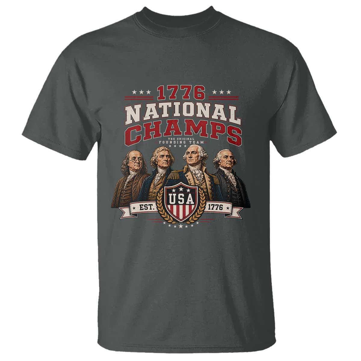 Funny Founding Fathers USA 250th Anniversary T Shirt 1776 Championship Parody American Flag Vintage Patriotic Humor