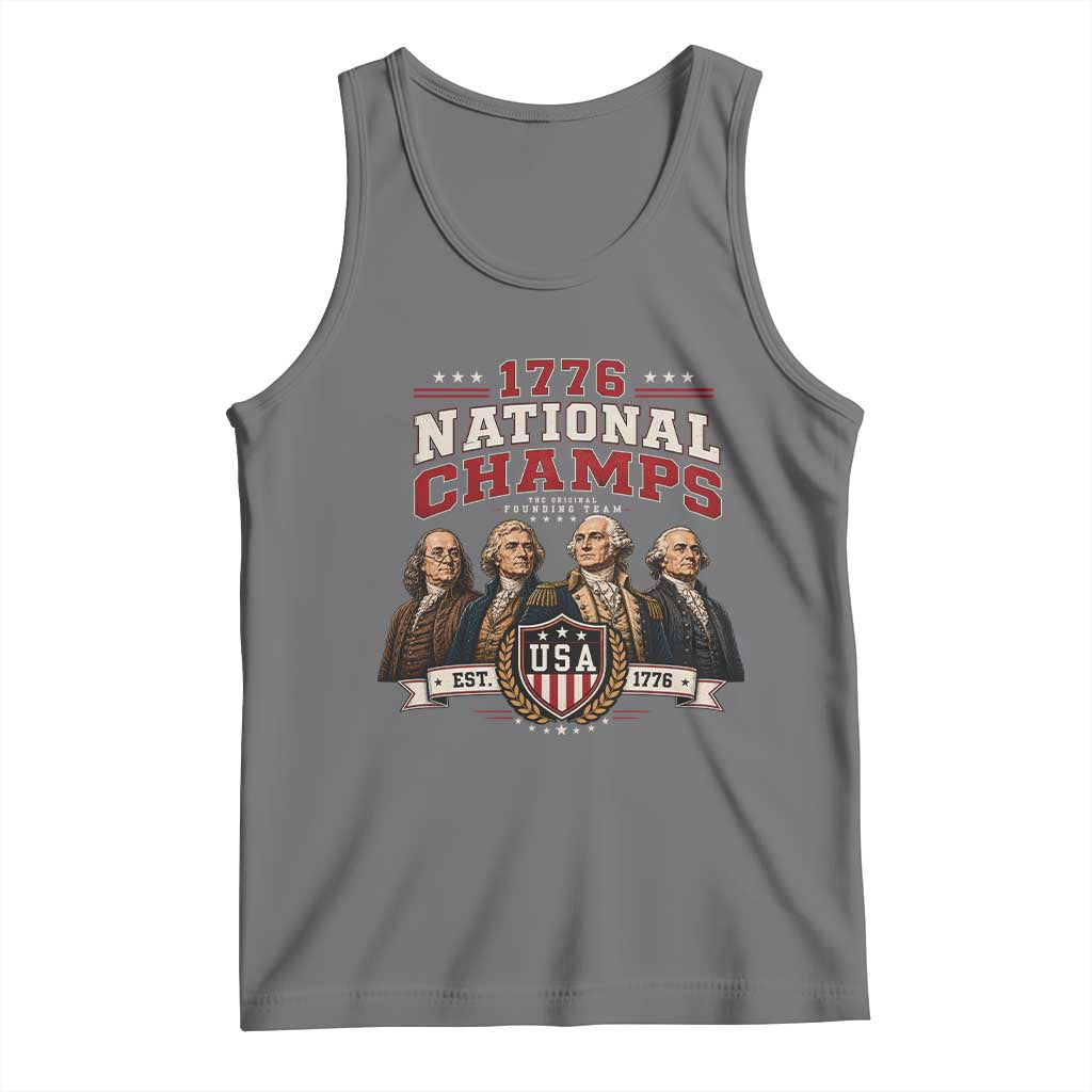 Funny Founding Fathers USA 250th Anniversary Tank Top 1776 Championship Parody American Flag Vintage Patriotic Humor
