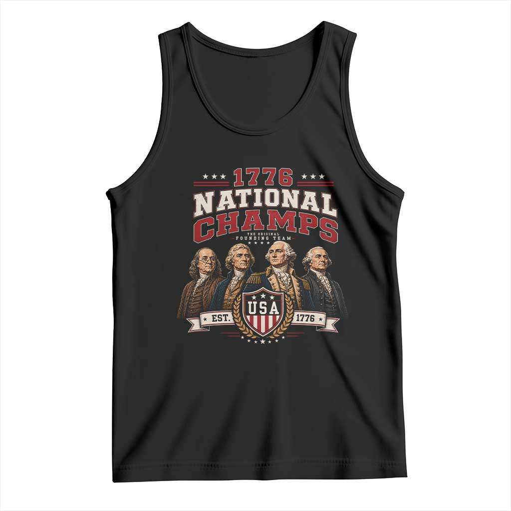 Funny Founding Fathers USA 250th Anniversary Tank Top 1776 Championship Parody American Flag Vintage Patriotic Humor