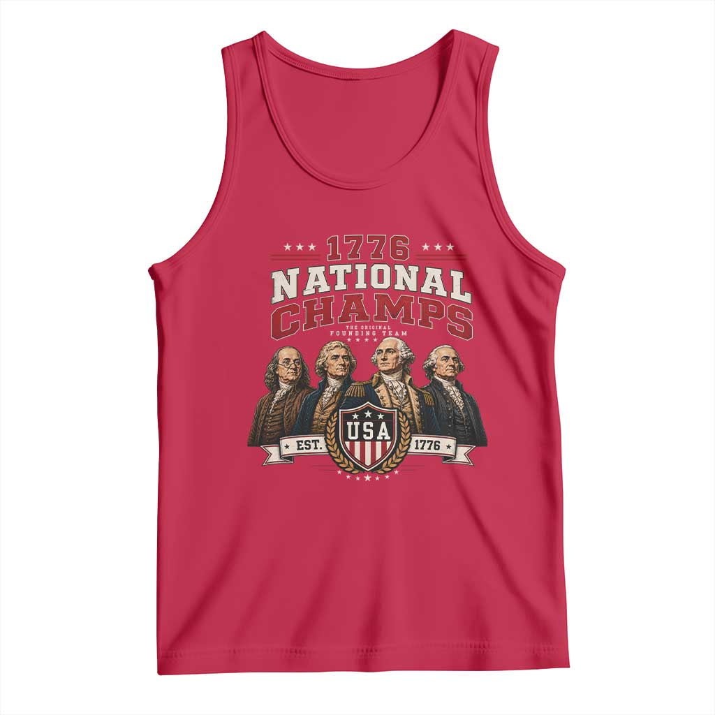 Funny Founding Fathers USA 250th Anniversary Tank Top 1776 Championship Parody American Flag Vintage Patriotic Humor