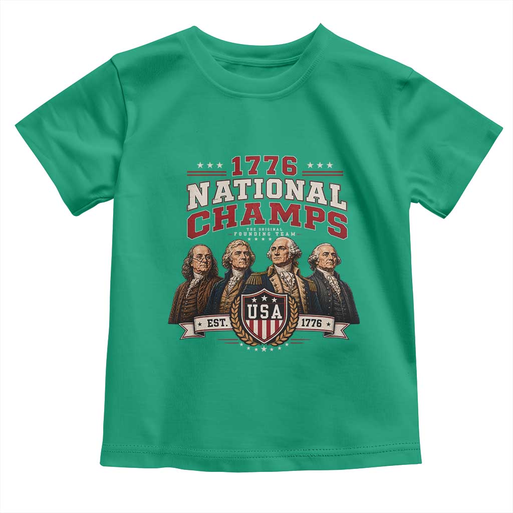 Funny Founding Fathers USA 250th Anniversary Toddler T Shirt 1776 Championship Parody American Flag Vintage Patriotic Humor