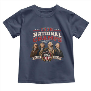 Funny Founding Fathers USA 250th Anniversary Toddler T Shirt 1776 Championship Parody American Flag Vintage Patriotic Humor
