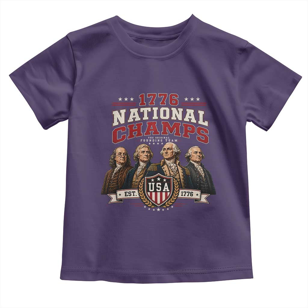 Funny Founding Fathers USA 250th Anniversary Toddler T Shirt 1776 Championship Parody American Flag Vintage Patriotic Humor