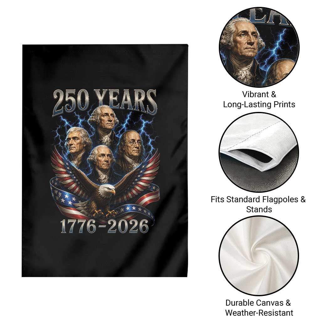 Founding Fathers USA 250th Anniversary Garden Flag Vintage 250 Years 1776 2026 Patriotic Eagle American Flag