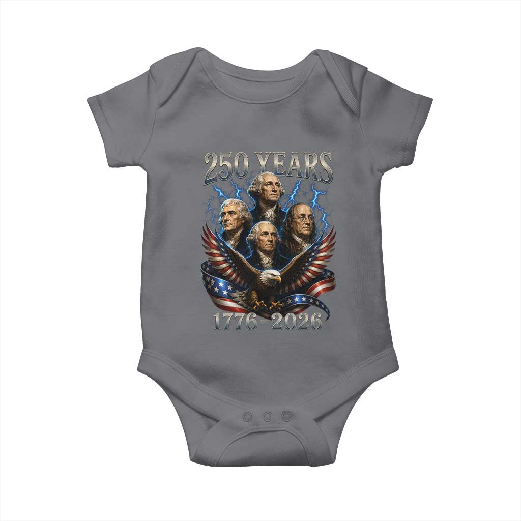 Founding Fathers USA 250th Anniversary Baby Onesie Vintage 250 Years 1776 2026 Patriotic Eagle American Flag