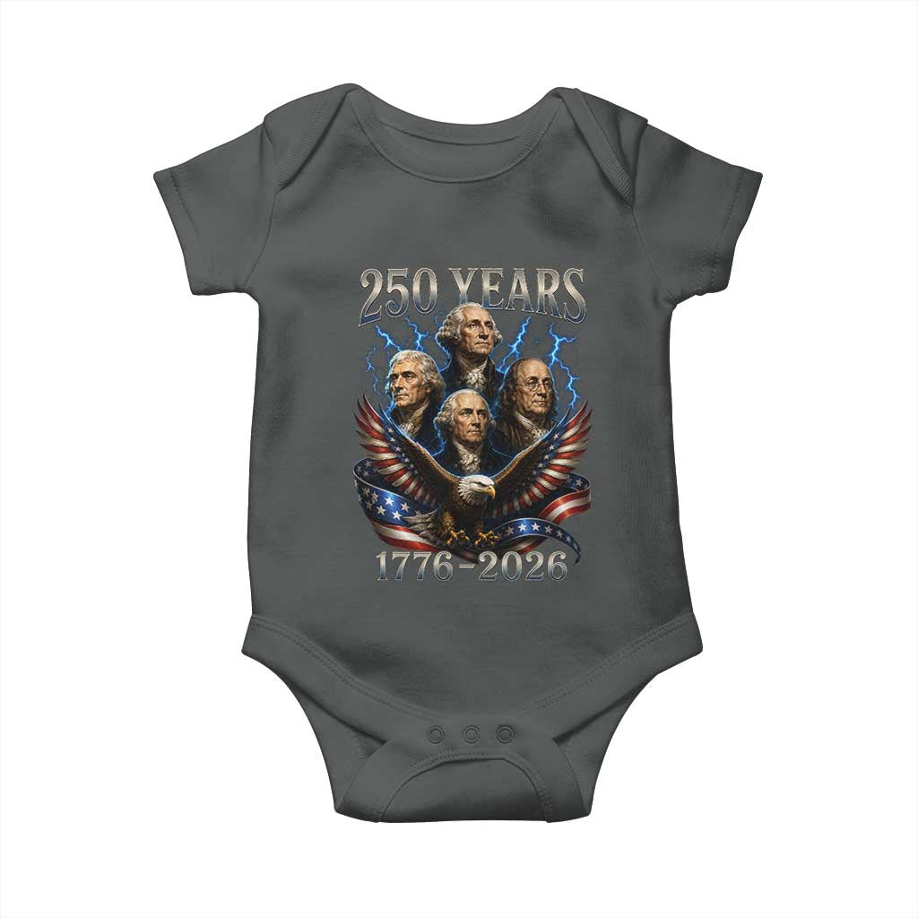 Founding Fathers USA 250th Anniversary Baby Onesie Vintage 250 Years 1776 2026 Patriotic Eagle American Flag
