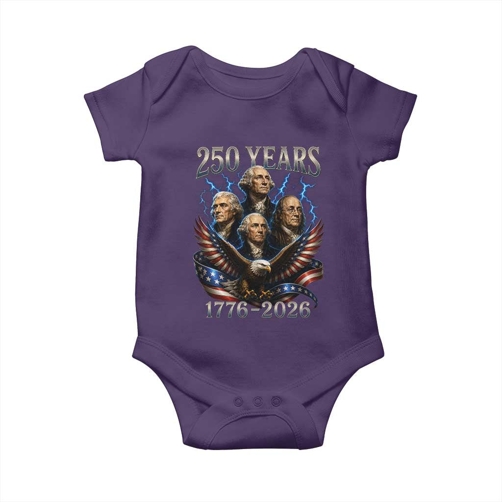 Founding Fathers USA 250th Anniversary Baby Onesie Vintage 250 Years 1776 2026 Patriotic Eagle American Flag
