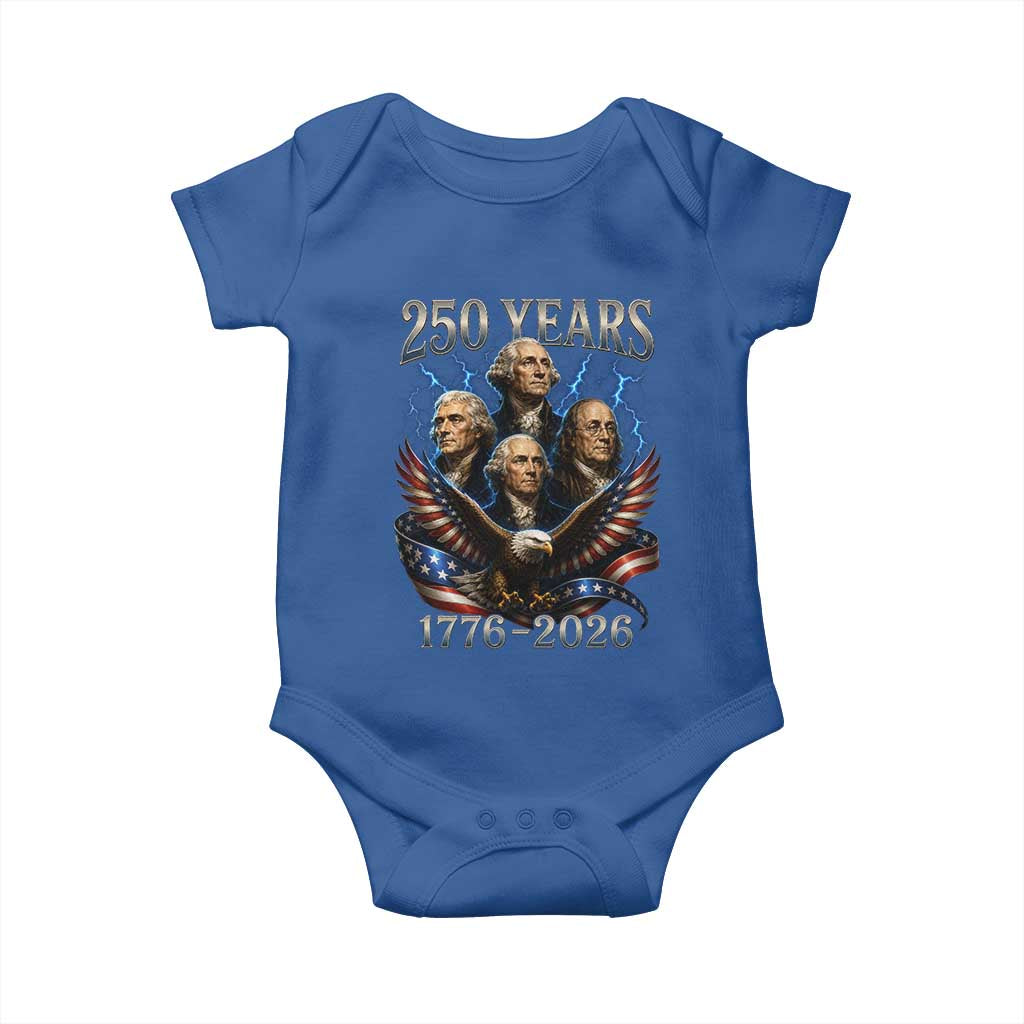 Founding Fathers USA 250th Anniversary Baby Onesie Vintage 250 Years 1776 2026 Patriotic Eagle American Flag