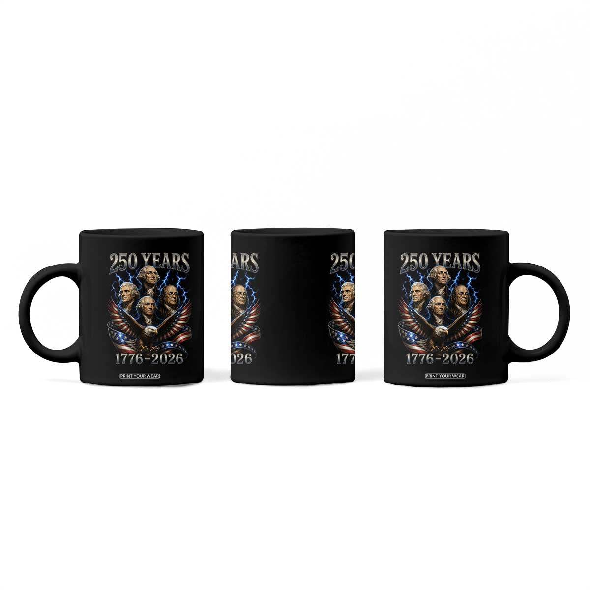 Founding Fathers USA 250th Anniversary Coffee Mug Vintage 250 Years 1776 2026 Patriotic Eagle American Flag