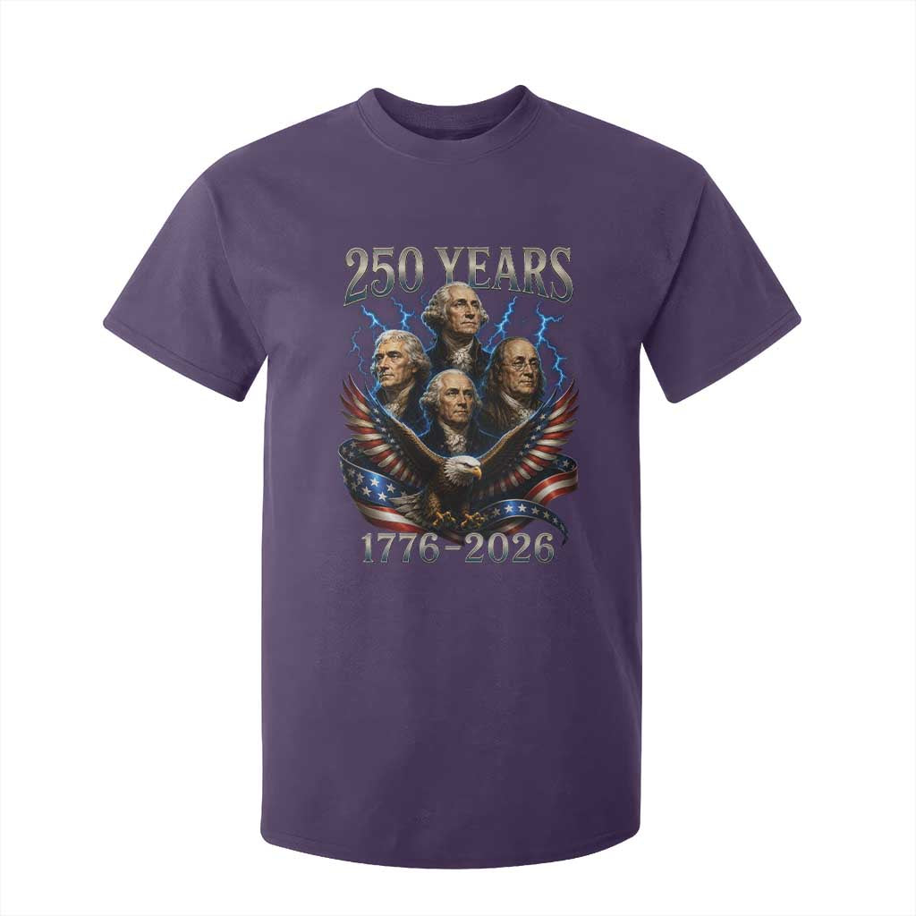 Founding Fathers USA 250th Anniversary T Shirt For Kid Vintage 250 Years 1776 2026 Patriotic Eagle American Flag