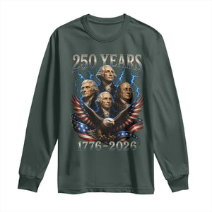 Founding Fathers USA 250th Anniversary Long Sleeve Shirt Vintage 250 Years 1776 2026 Patriotic Eagle American Flag