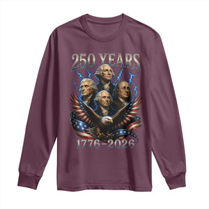 Founding Fathers USA 250th Anniversary Long Sleeve Shirt Vintage 250 Years 1776 2026 Patriotic Eagle American Flag