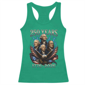 Founding Fathers USA 250th Anniversary Racerback Tank Top Vintage 250 Years 1776 2026 Patriotic Eagle American Flag