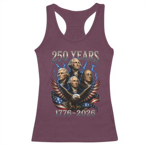 Founding Fathers USA 250th Anniversary Racerback Tank Top Vintage 250 Years 1776 2026 Patriotic Eagle American Flag