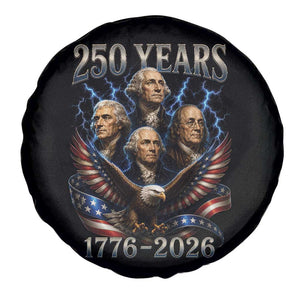 Founding Fathers USA 250th Anniversary Spare Tire Cover Vintage 250 Years 1776 2026 Patriotic Eagle American Flag