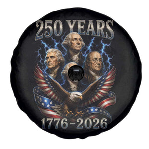 Founding Fathers USA 250th Anniversary Spare Tire Cover Vintage 250 Years 1776 2026 Patriotic Eagle American Flag