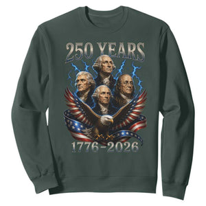 Founding Fathers USA 250th Anniversary Sweatshirt Vintage 250 Years 1776 2026 Patriotic Eagle American Flag