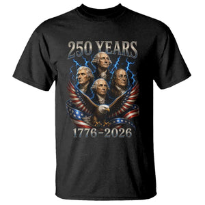 Founding Fathers USA 250th Anniversary T Shirt Vintage 250 Years 1776 2026 Patriotic Eagle American Flag