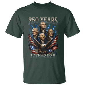 Founding Fathers USA 250th Anniversary T Shirt Vintage 250 Years 1776 2026 Patriotic Eagle American Flag