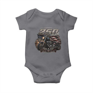 Retro Biker USA 250th Anniversary Baby Onesie Vintage Motorcycle American Flag Route 66 Highway