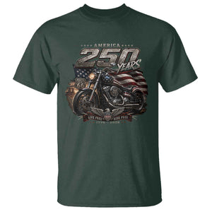 Retro Biker USA 250th Anniversary T Shirt Vintage Motorcycle American Flag Route 66 Highway