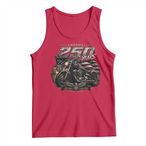 Retro Biker USA 250th Anniversary Tank Top Vintage Motorcycle American Flag Route 66 Highway