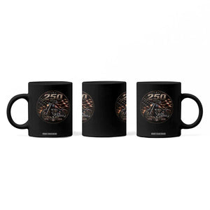 Retro Biker USA 250th Anniversary Coffee Mug Vintage 250 Years 1776 2026 Patriotic Motorcycle American Flag