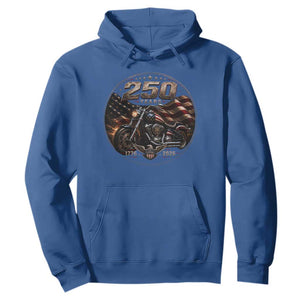 Retro Biker USA 250th Anniversary Hoodie Vintage 250 Years 1776 2026 Patriotic Motorcycle American Flag