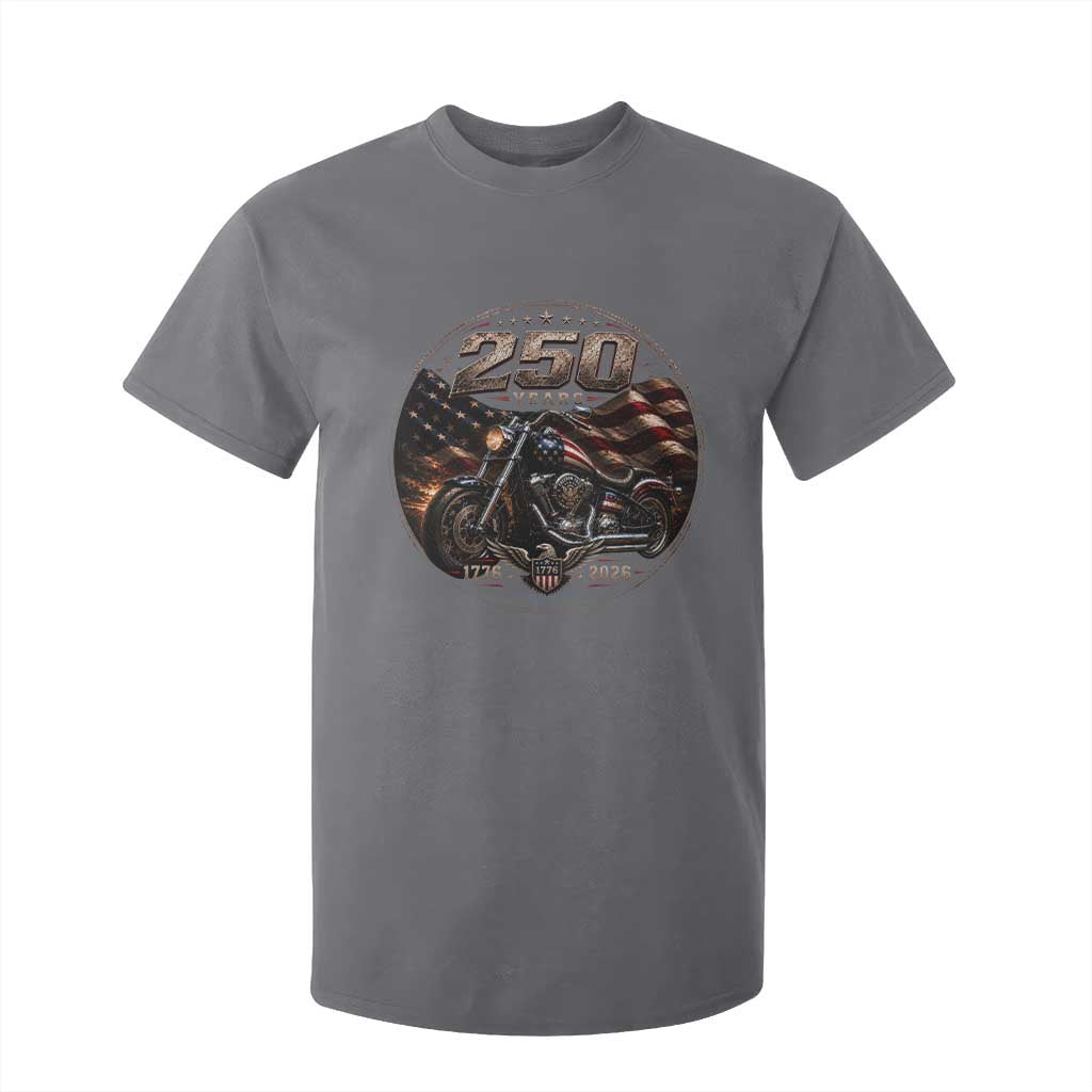 Retro Biker USA 250th Anniversary T Shirt For Kid Vintage 250 Years 1776 2026 Patriotic Motorcycle American Flag