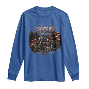 Retro Biker USA 250th Anniversary Long Sleeve Shirt Vintage 250 Years 1776 2026 Patriotic Motorcycle American Flag