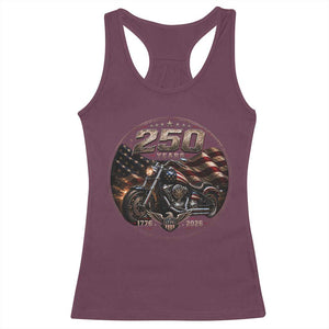 Retro Biker USA 250th Anniversary Racerback Tank Top Vintage 250 Years 1776 2026 Patriotic Motorcycle American Flag