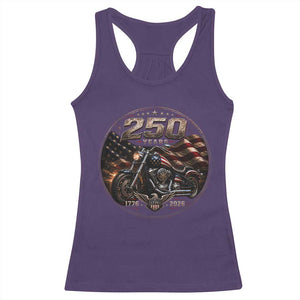 Retro Biker USA 250th Anniversary Racerback Tank Top Vintage 250 Years 1776 2026 Patriotic Motorcycle American Flag