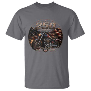 Retro Biker USA 250th Anniversary T Shirt Vintage 250 Years 1776 2026 Patriotic Motorcycle American Flag