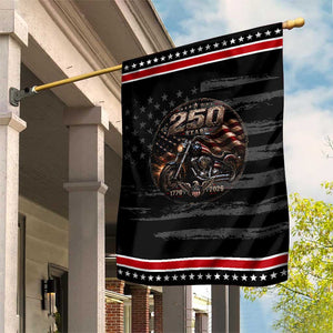 Retro Biker USA 250th Anniversary Patriotic Garden Flag Vintage 250 Years 1776 2026 Motorcycle American Flag