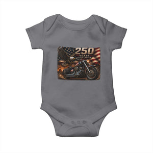 Retro Biker USA 250th Anniversary Baby Onesie American Flag Motorcycle Eagle Independence Day