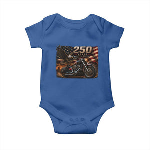 Retro Biker USA 250th Anniversary Baby Onesie American Flag Motorcycle Eagle Independence Day