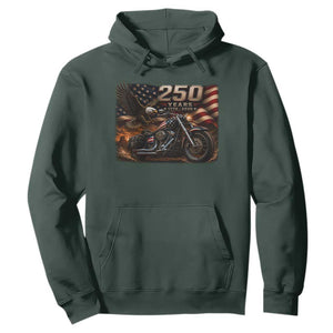 Retro Biker USA 250th Anniversary Hoodie American Flag Motorcycle Eagle Independence Day
