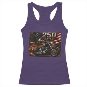 Retro Biker USA 250th Anniversary Racerback Tank Top American Flag Motorcycle Eagle Independence Day