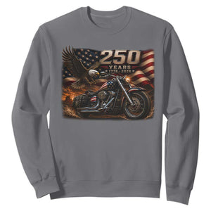 Retro Biker USA 250th Anniversary Sweatshirt American Flag Motorcycle Eagle Independence Day