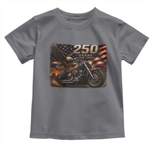 Retro Biker USA 250th Anniversary Toddler T Shirt American Flag Motorcycle Eagle Independence Day