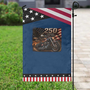 Retro Biker USA 250th Anniversary Patriotic Garden Flag American Flag Motorcycle Eagle Independence Day