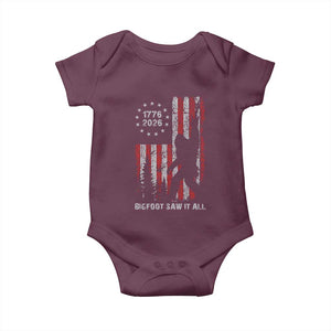 Bigfoot Sasquatch USA 250th Anniversary Baby Onesie Retro Bigfoot Saw It All 250 Years 1776 2026 4th of July