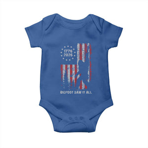 Bigfoot Sasquatch USA 250th Anniversary Baby Onesie Retro Bigfoot Saw It All 250 Years 1776 2026 4th of July